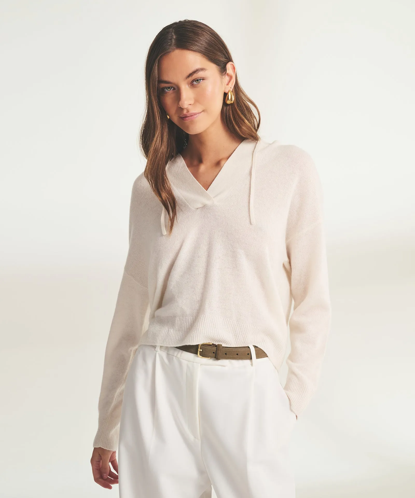 Lightweight Cashmere Open Neck Hoodie sold by Naadam