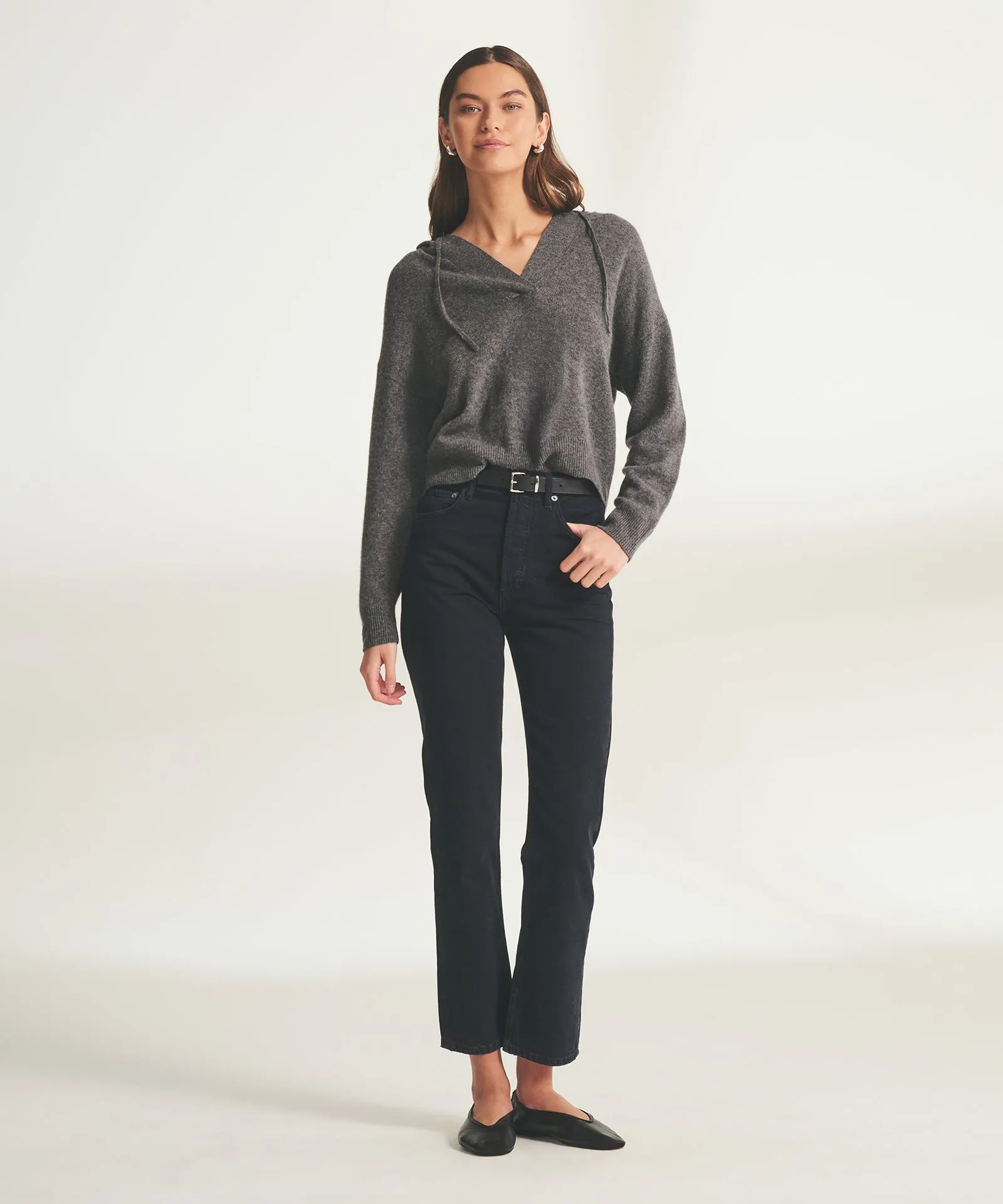 Lightweight Cashmere Open Neck Hoodie sold by Naadam product image thumbnail 3