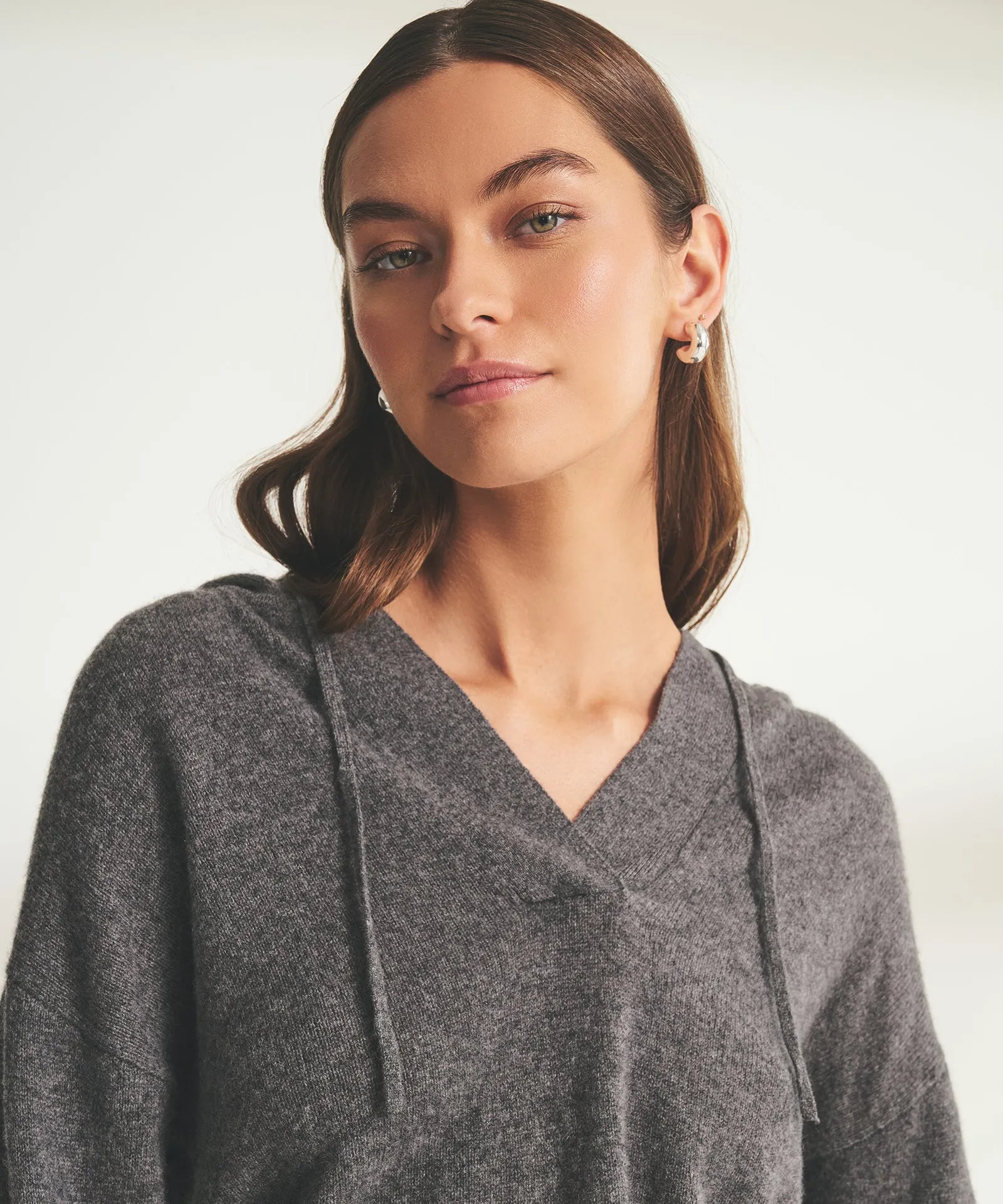 Lightweight Cashmere Open Neck Hoodie sold by Naadam product image thumbnail 4