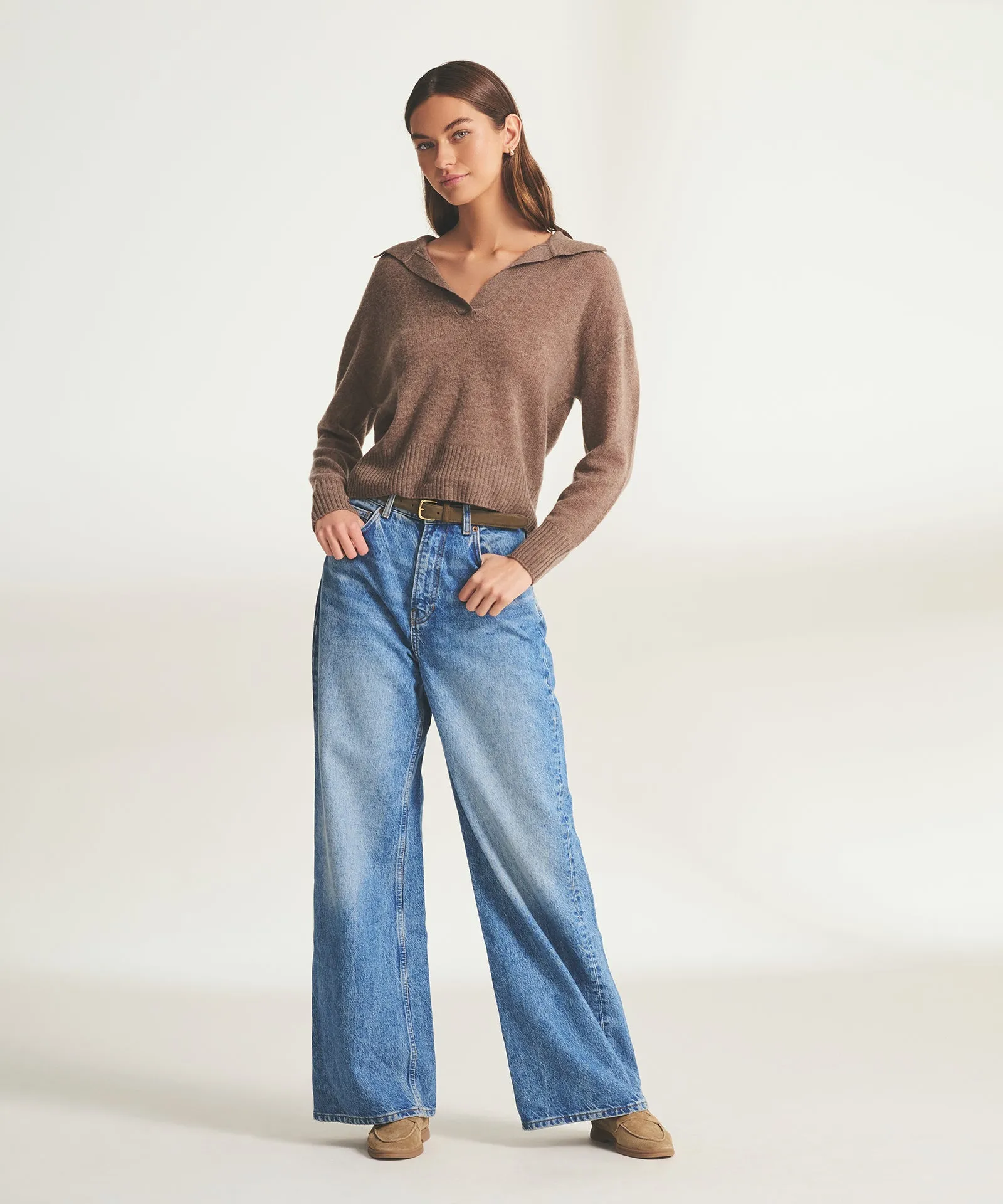 Featherweight Cashmere Polo Sweater sold by NAADAM product image thumbnail 2