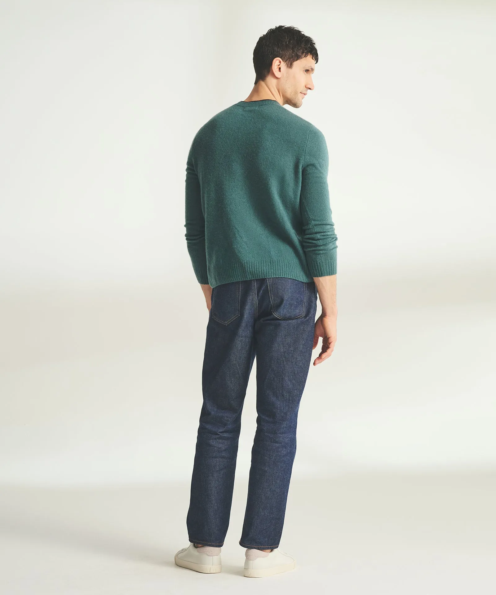 Lightweight Cashmere Contrast Trim Crewneck Sweater sold by NAADAM product image thumbnail 5