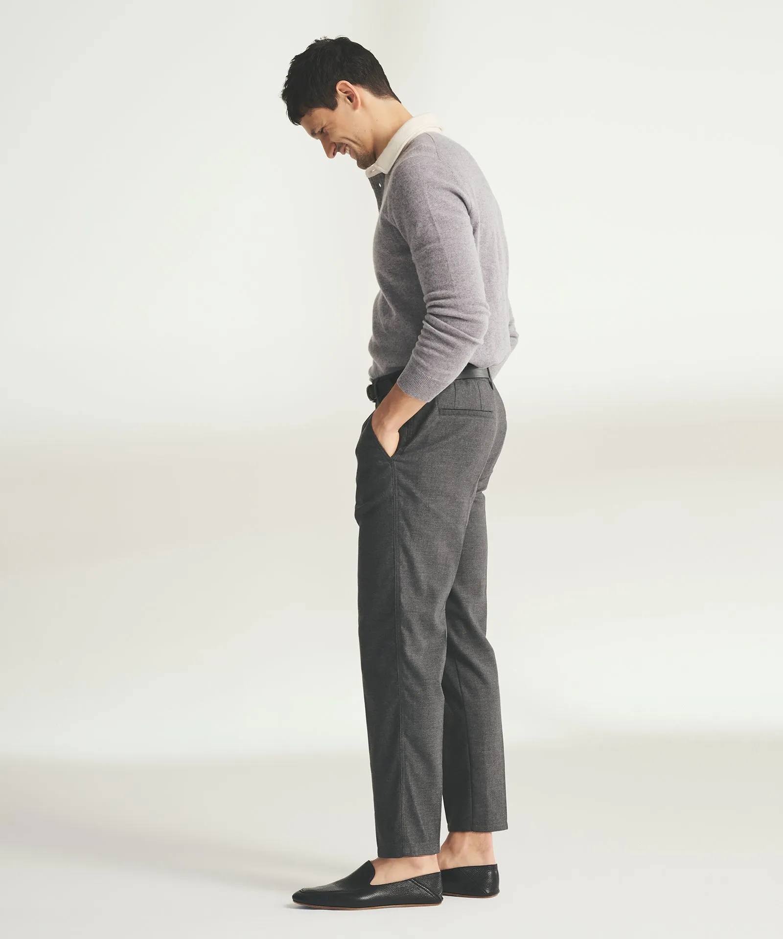 Signature Cashmere Long Sleeve Polo with Contrast Collar sold by Naadam product image thumbnail 5