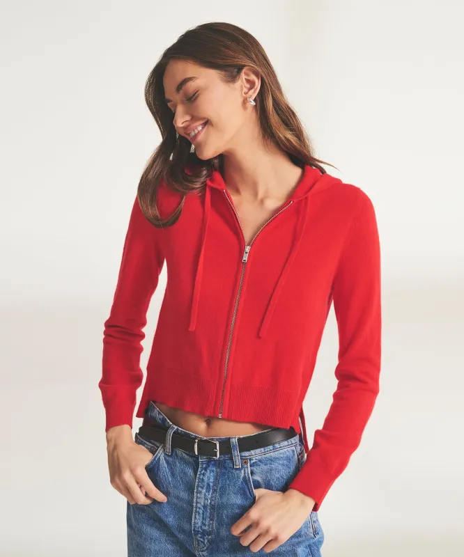 Signature Cashmere Cropped Zip Up Hoodie sold by Naadam