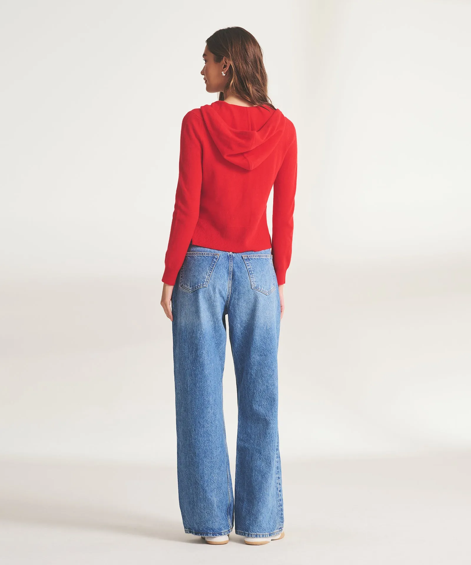 Signature Cashmere Cropped Zip Up Hoodie sold by NAADAM product image thumbnail 5