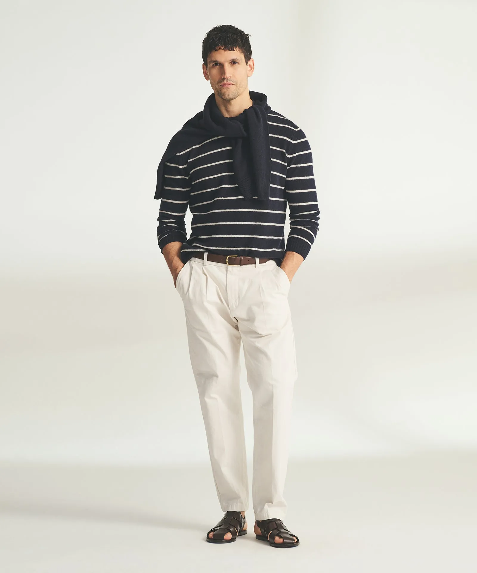 Lightweight Cashmere Striped Crewneck sold by Naadam product image thumbnail 2
