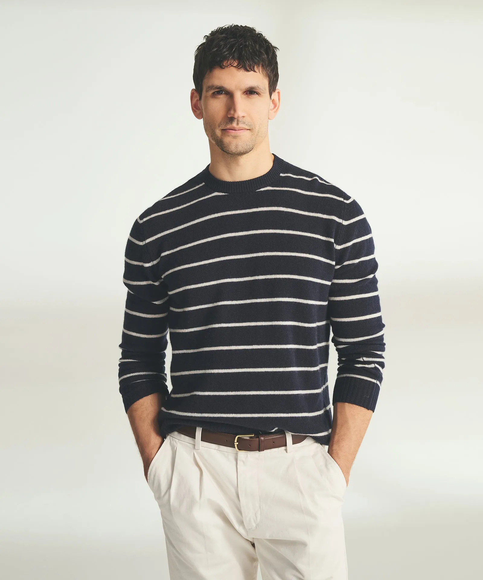 Lightweight Cashmere Striped Crewneck sold by Naadam