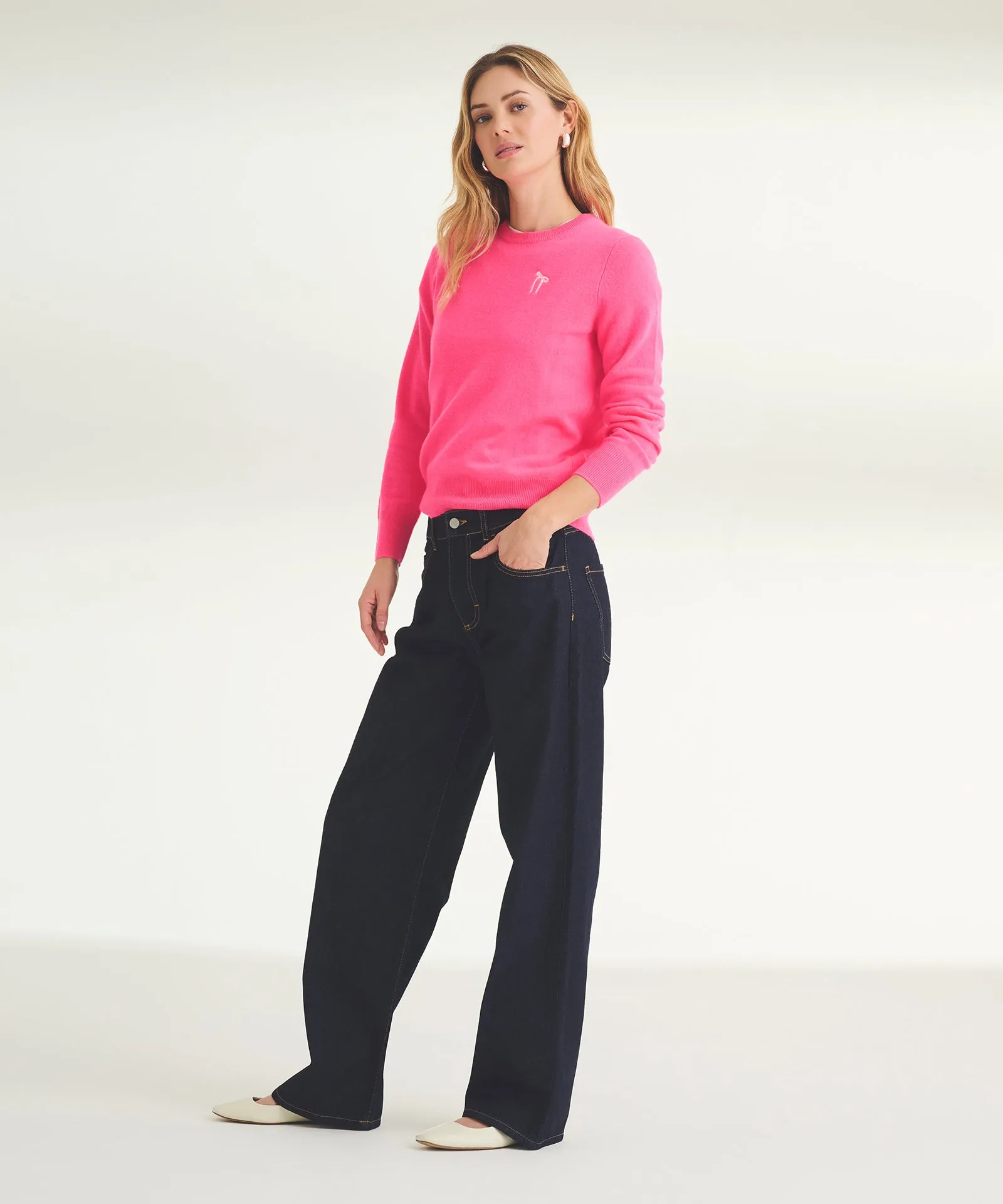 Women's Embroidered Bow Cashmere Sweater sold by Naadam product image thumbnail 4