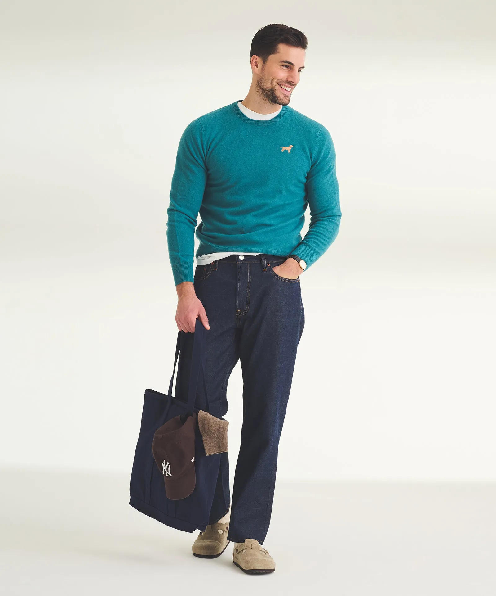 Men's Embroidered Dog Cashmere Sweater sold by Naadam product image thumbnail 3