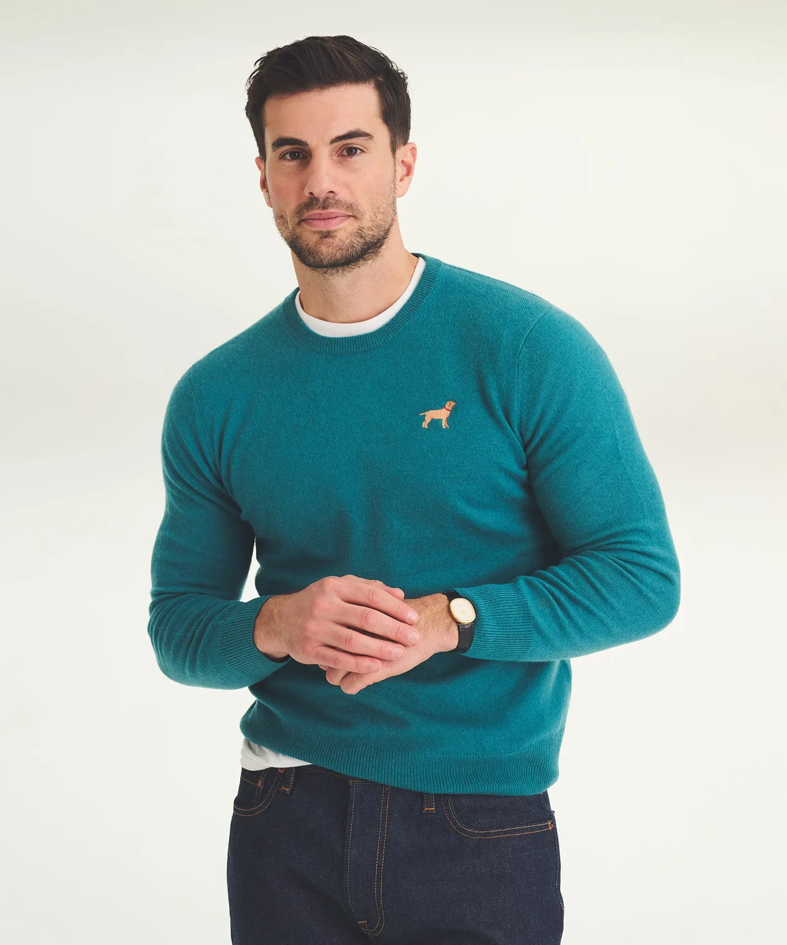 Men's Embroidered Dog Cashmere Sweater sold by Naadam product image thumbnail 2