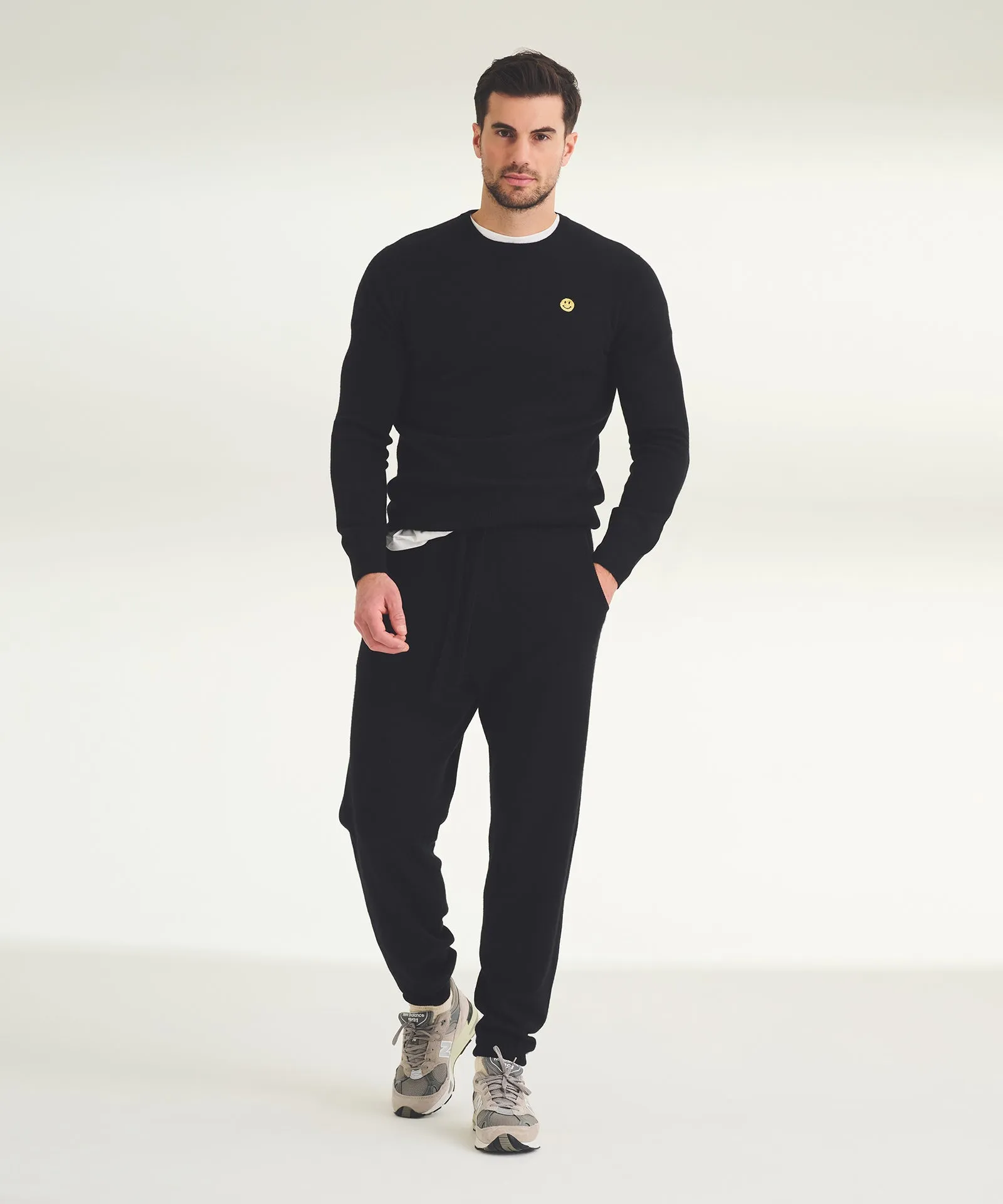 Men's Embroidered Smiley Face Cashmere Sweater sold by Naadam product image thumbnail 4