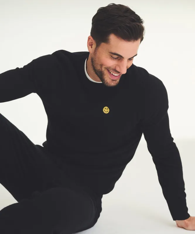 Men's Embroidered Smiley Face Cashmere Sweater sold by Naadam