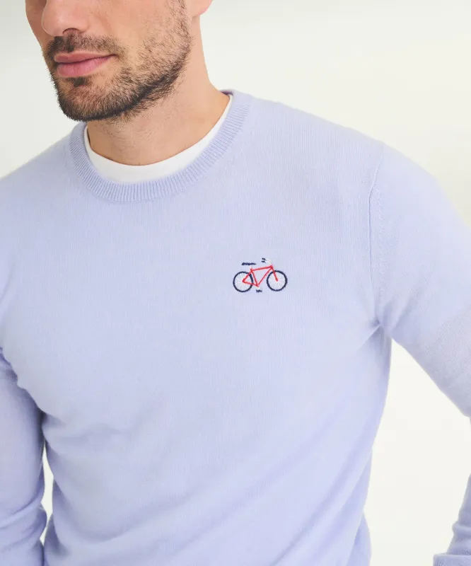 Men's Embroidered Bicycle Cashmere Sweater sold by Naadam