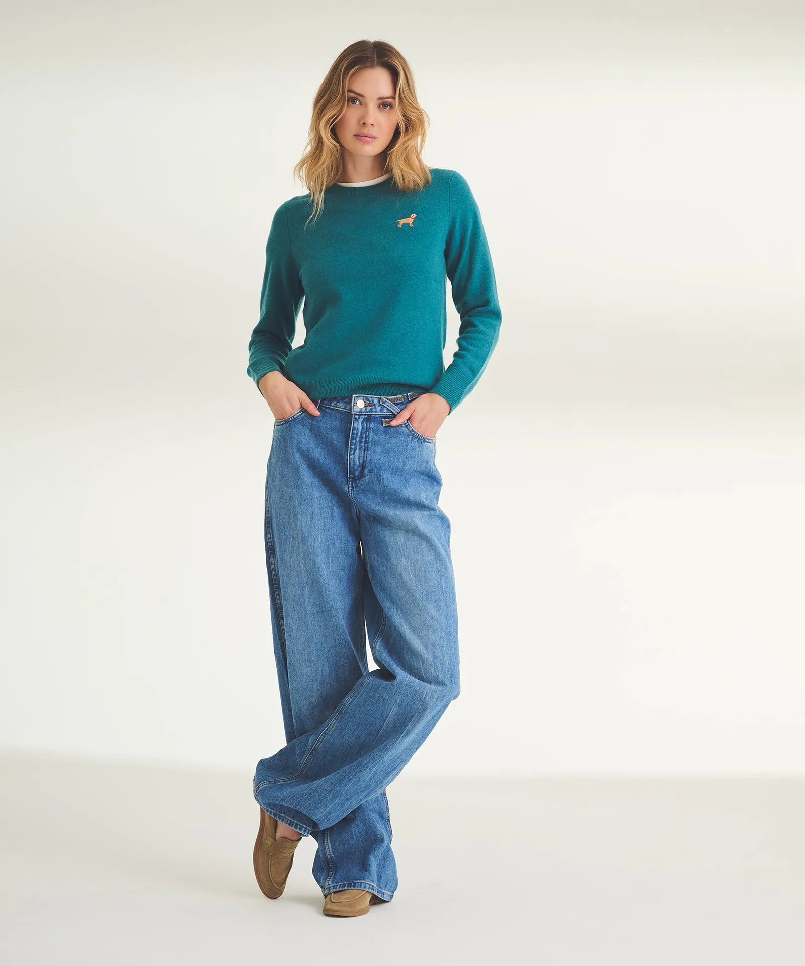 Women's Embroidered Dog Cashmere Sweater sold by Naadam product image thumbnail 3