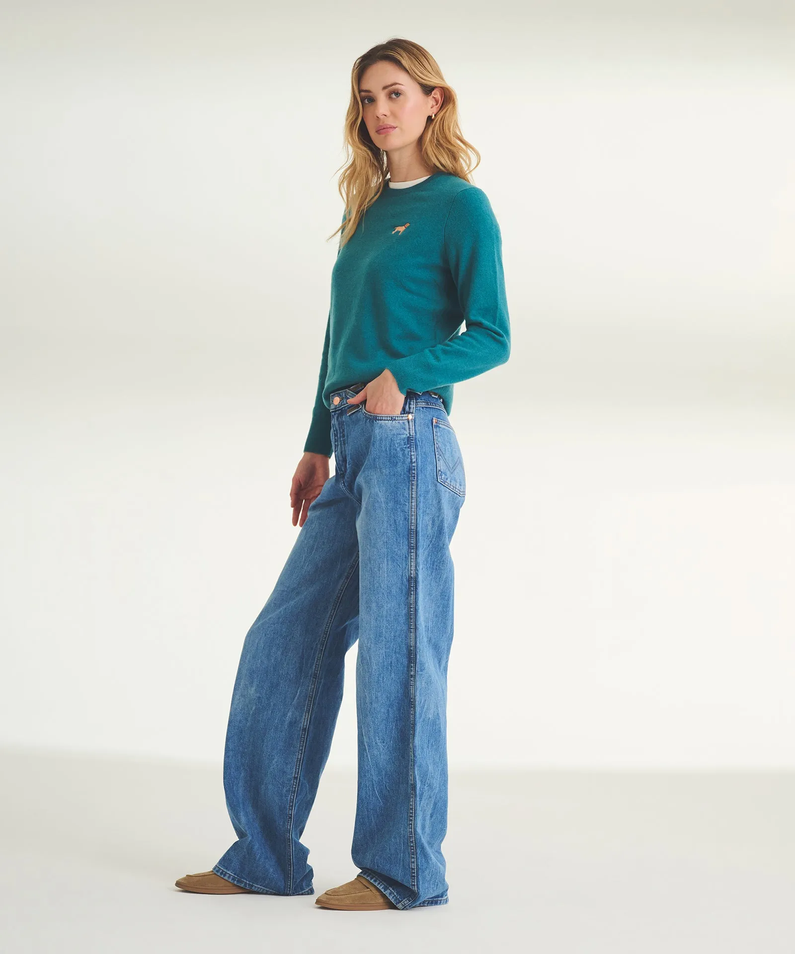 Women's Embroidered Dog Cashmere Sweater sold by Naadam product image thumbnail 5