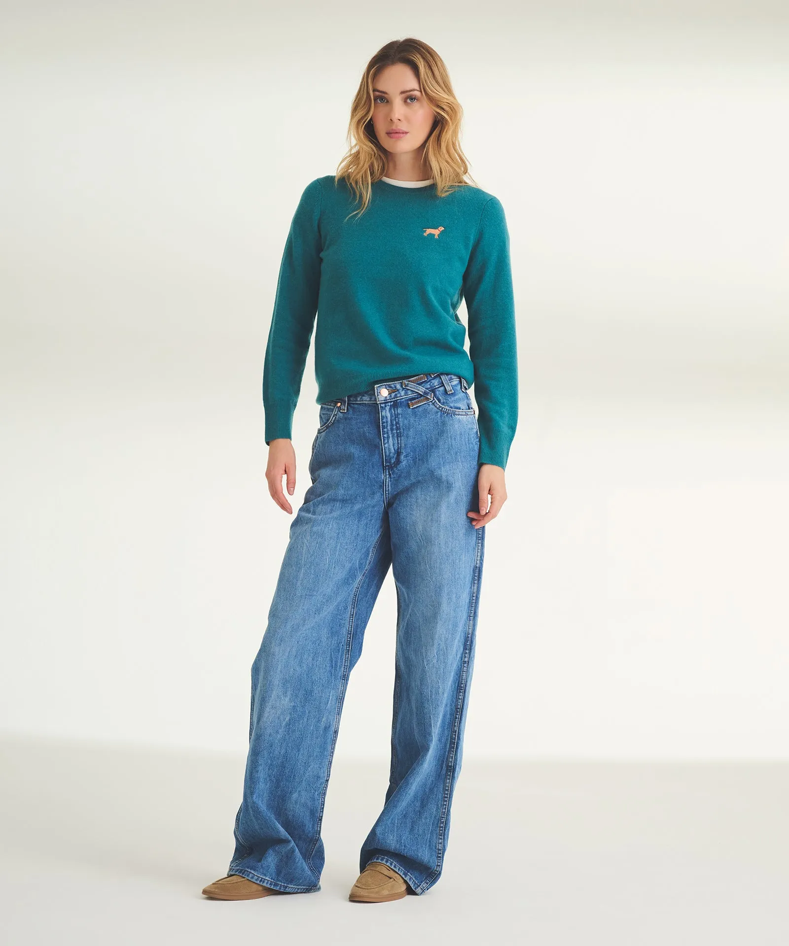 Women's Embroidered Dog Cashmere Sweater sold by Naadam product image thumbnail 4