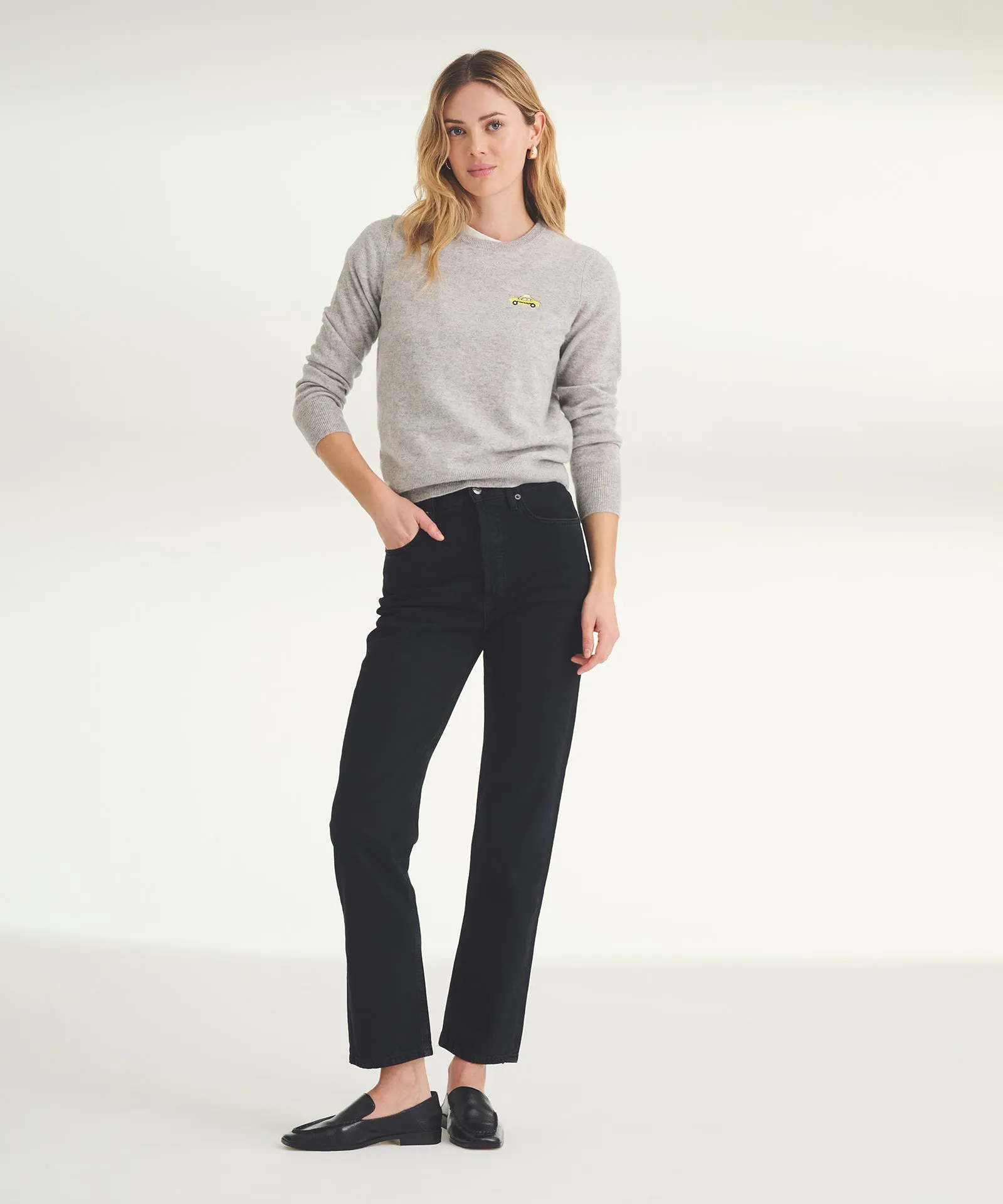 Women's Embroidered Taxi Cashmere Sweater sold by Naadam product image thumbnail 4