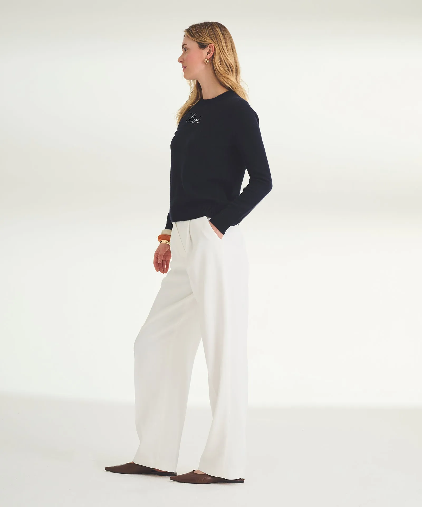 Women's Embroidered Paris Cashmere Sweater sold by Naadam product image thumbnail 4