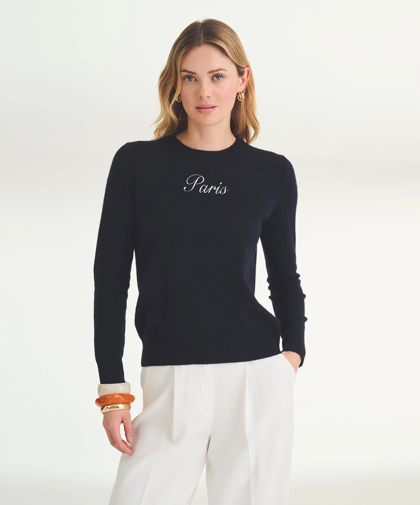 Women's Embroidered Paris Cashmere Sweater sold by Naadam product image thumbnail 2