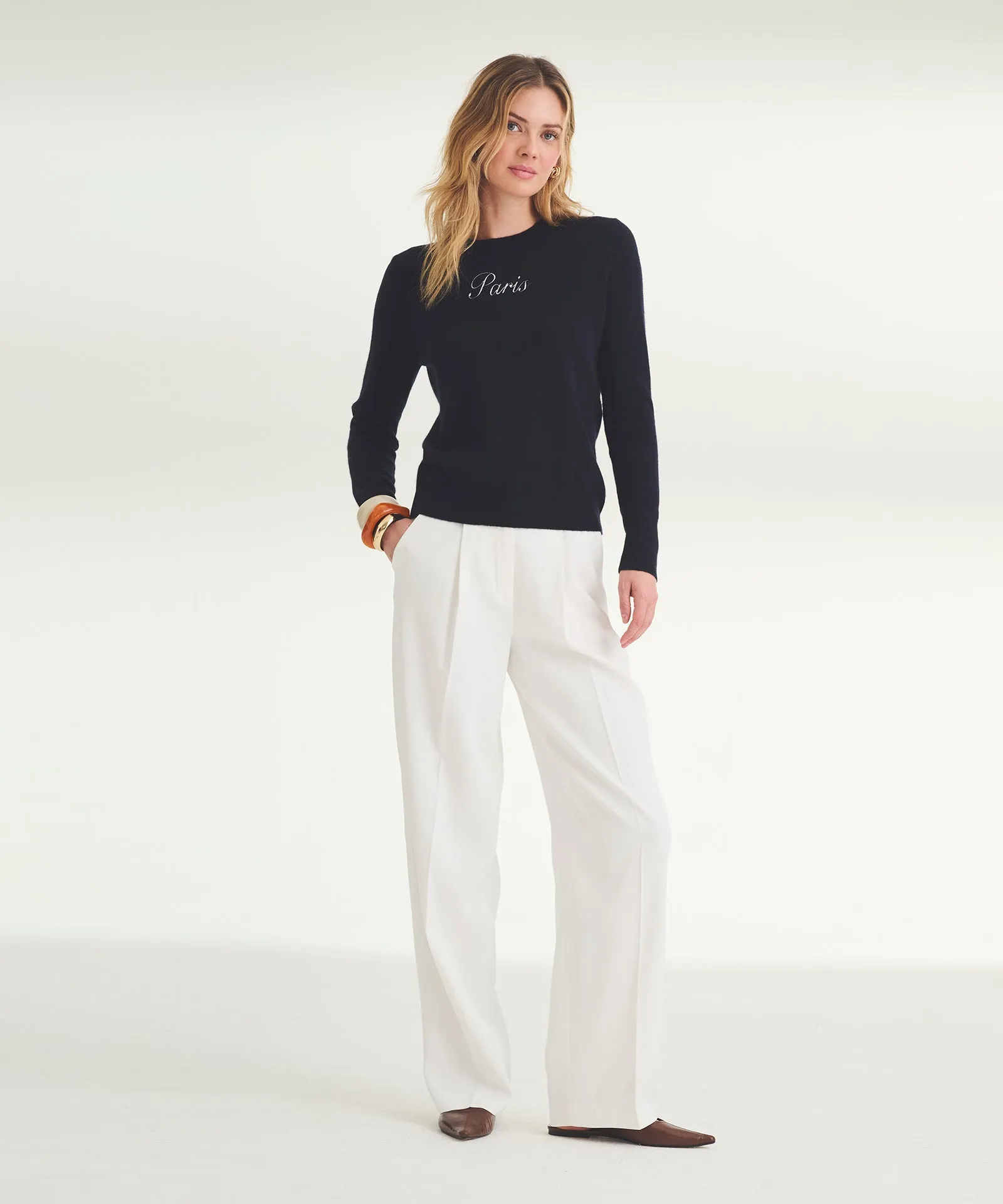 Women's Embroidered Paris Cashmere Sweater sold by Naadam product image thumbnail 3