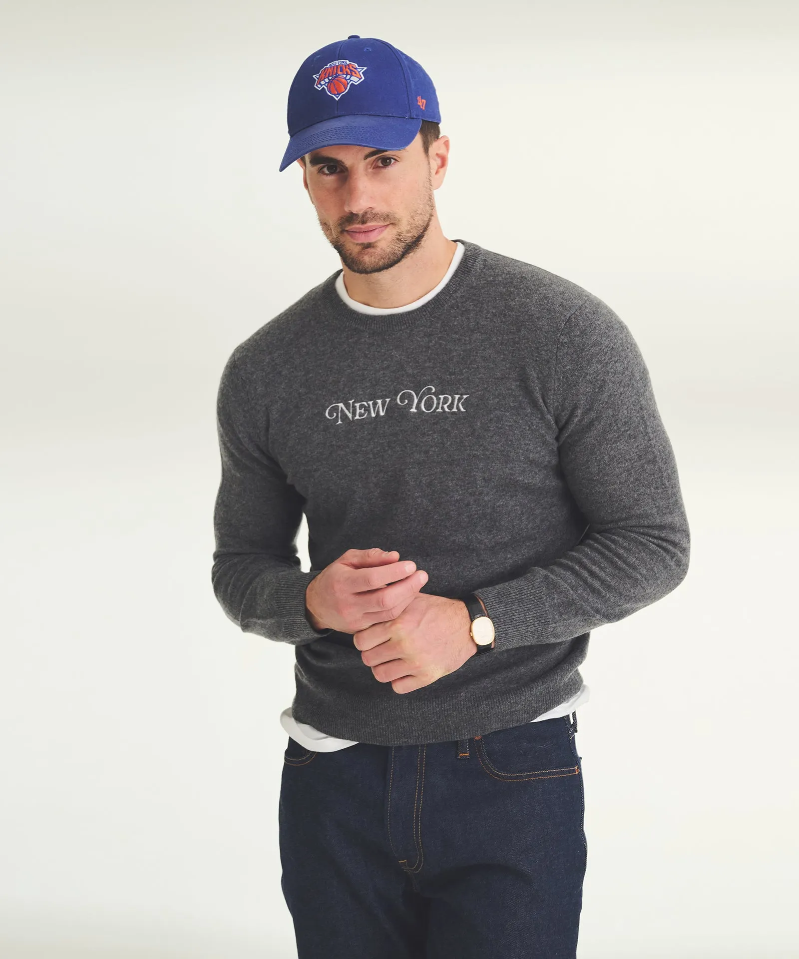 Men's Embroidered New York Cashmere Sweater sold by Naadam product image thumbnail 2