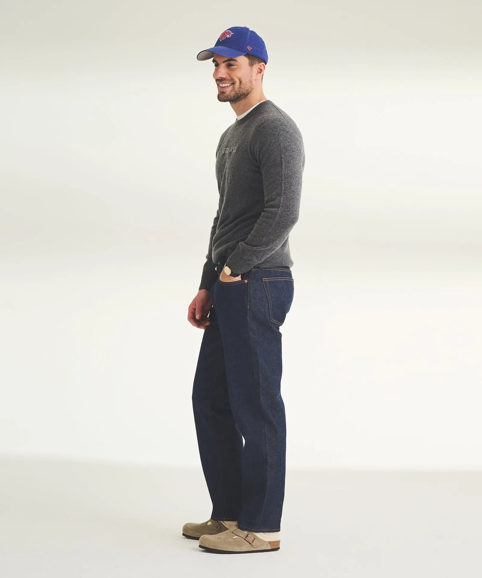 Men's Embroidered New York Cashmere Sweater sold by Naadam product image thumbnail 4