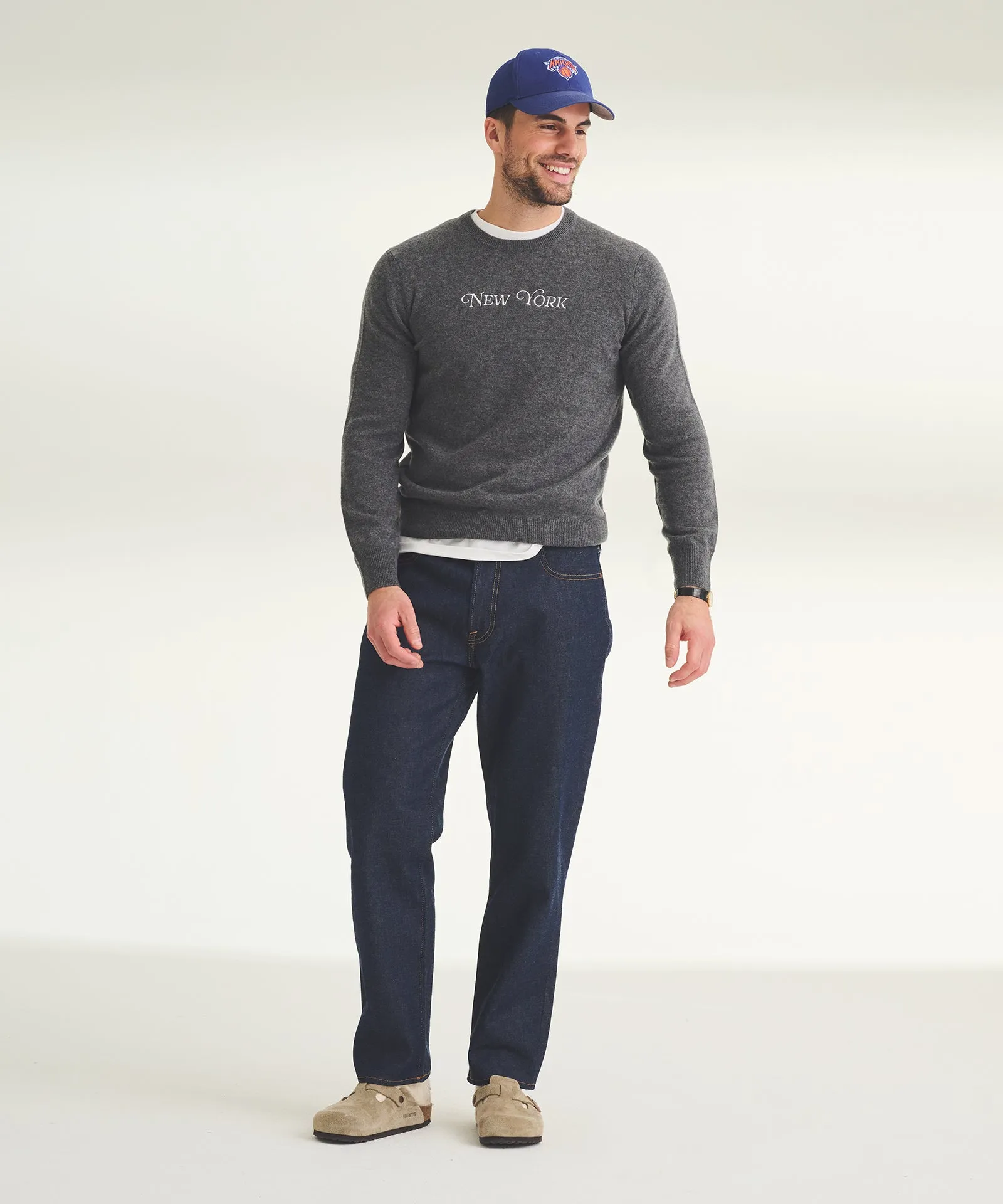 Men's Embroidered New York Cashmere Sweater sold by Naadam product image thumbnail 3