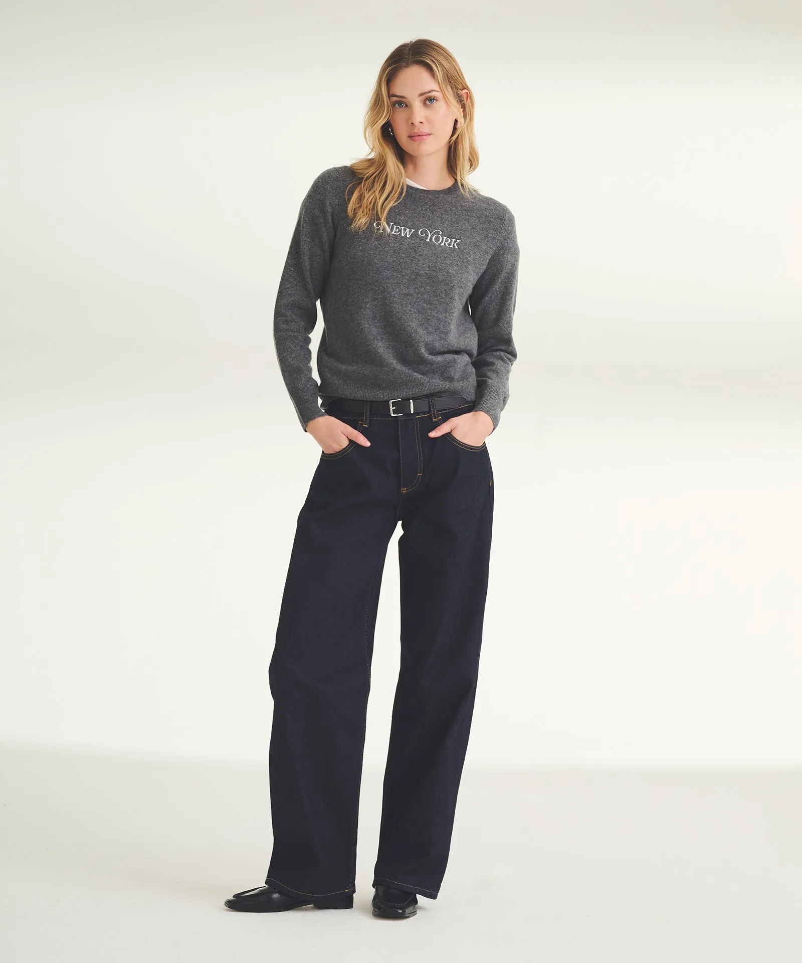 Women's Embroidered New York Cashmere Sweater sold by Naadam product image thumbnail 3