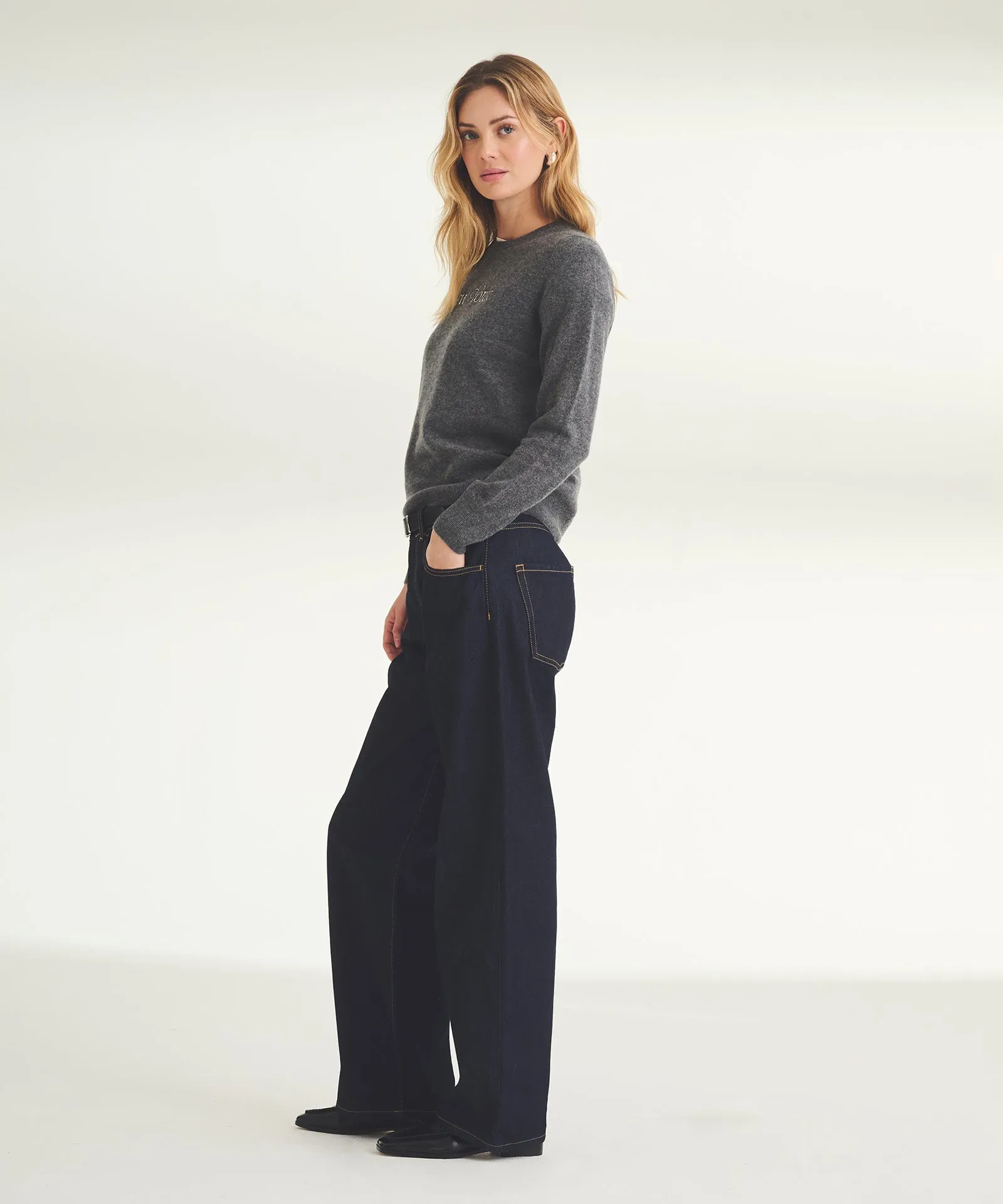 Women's Embroidered New York Cashmere Sweater sold by Naadam product image thumbnail 4