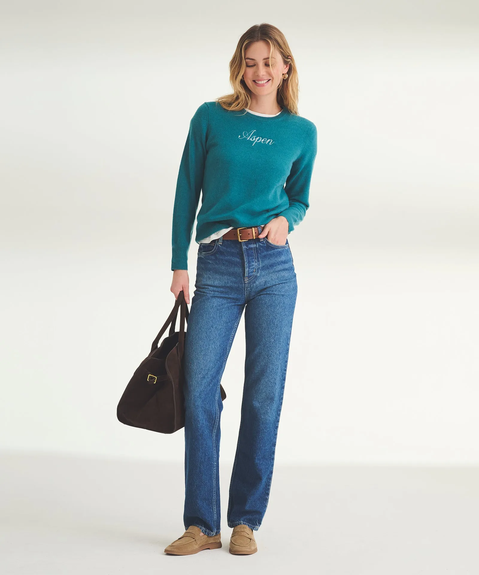 Women's Embroidered Aspen Cashmere Sweater sold by Naadam product image thumbnail 3