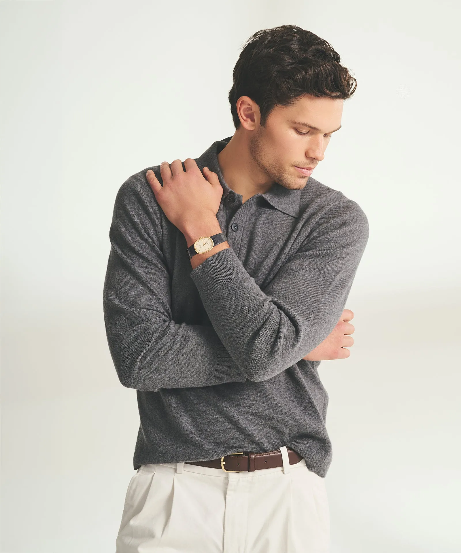 Cotton Cashmere Polo Sweater sold by NAADAM product image thumbnail 3