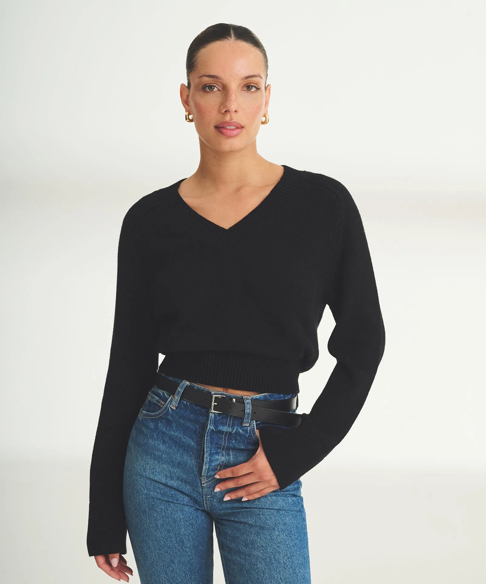 Cotton V-Neck Sweater sold by NAADAM product image thumbnail 2