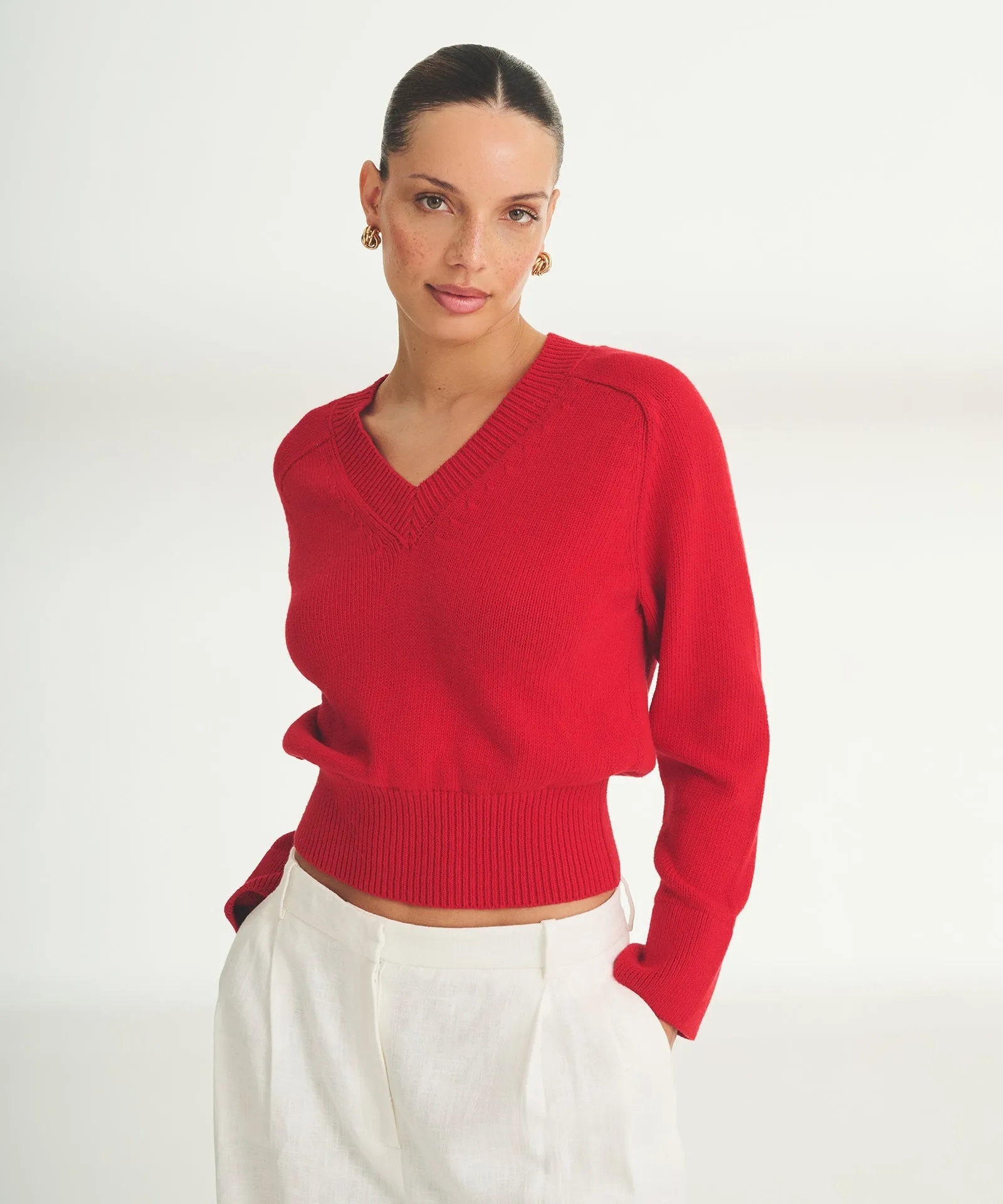 Cotton V-Neck Sweater sold by NAADAM