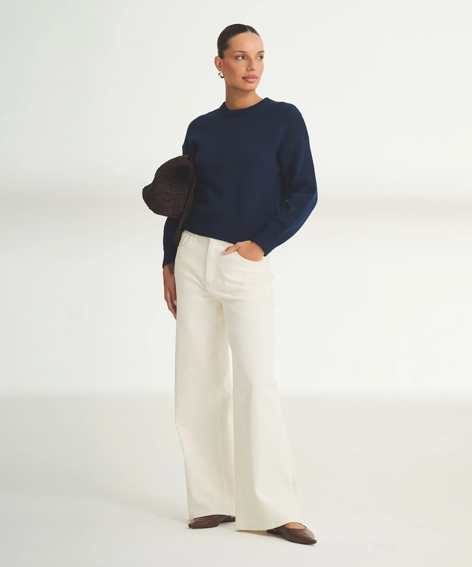 Cotton Relaxed Crewneck Sweater sold by NAADAM product image thumbnail 3