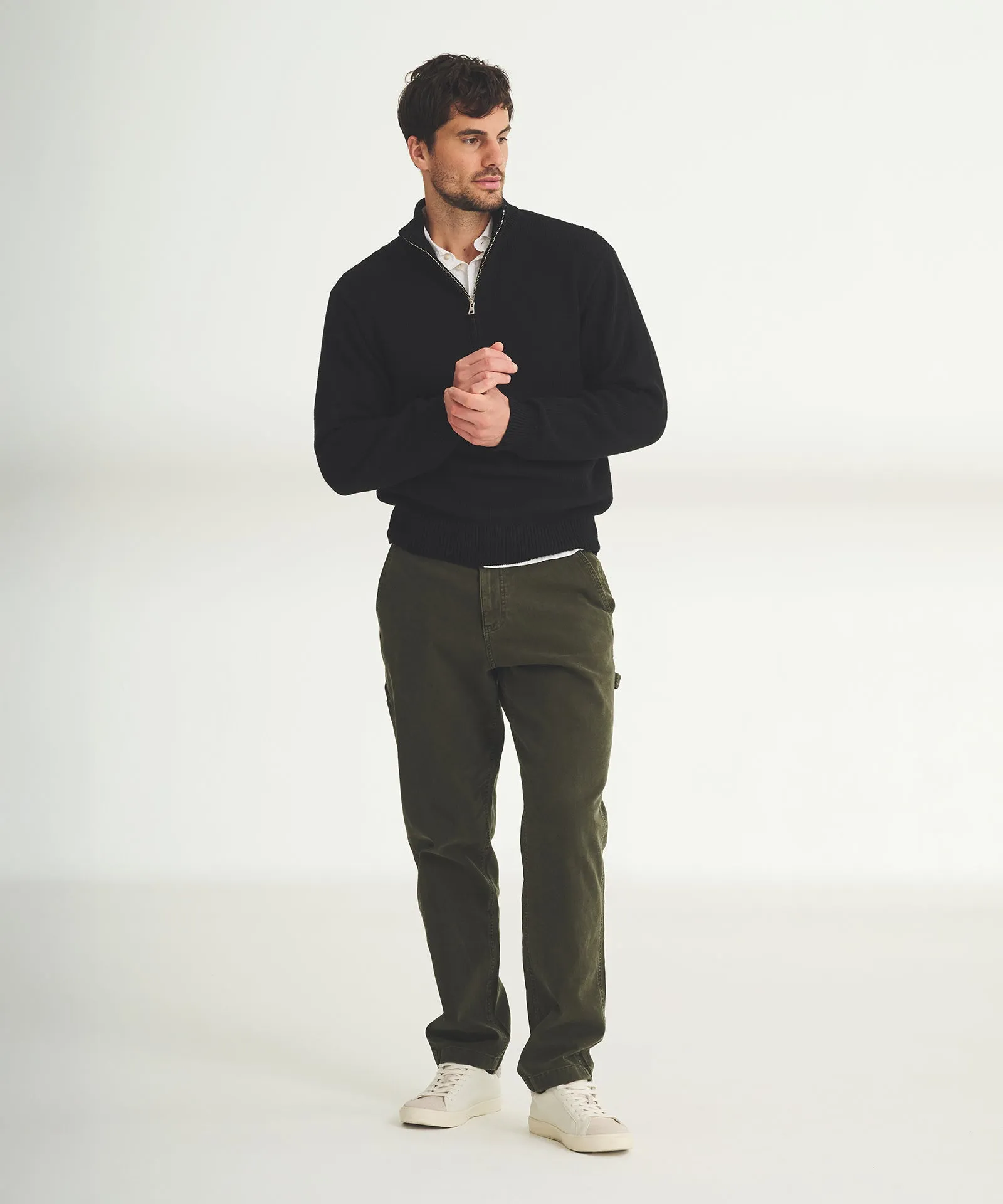 Cotton Relaxed Quarter Zip Sweater sold by NAADAM product image thumbnail 4