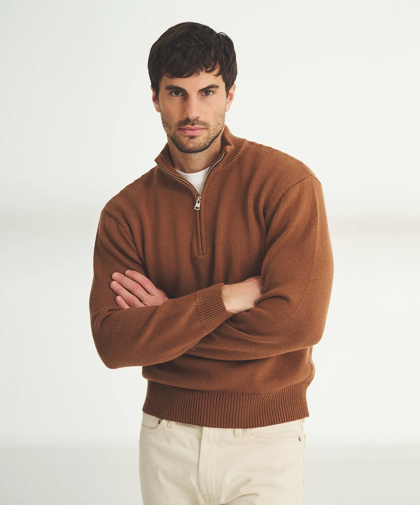 Cotton Relaxed Quarter Zip Sweater sold by NAADAM