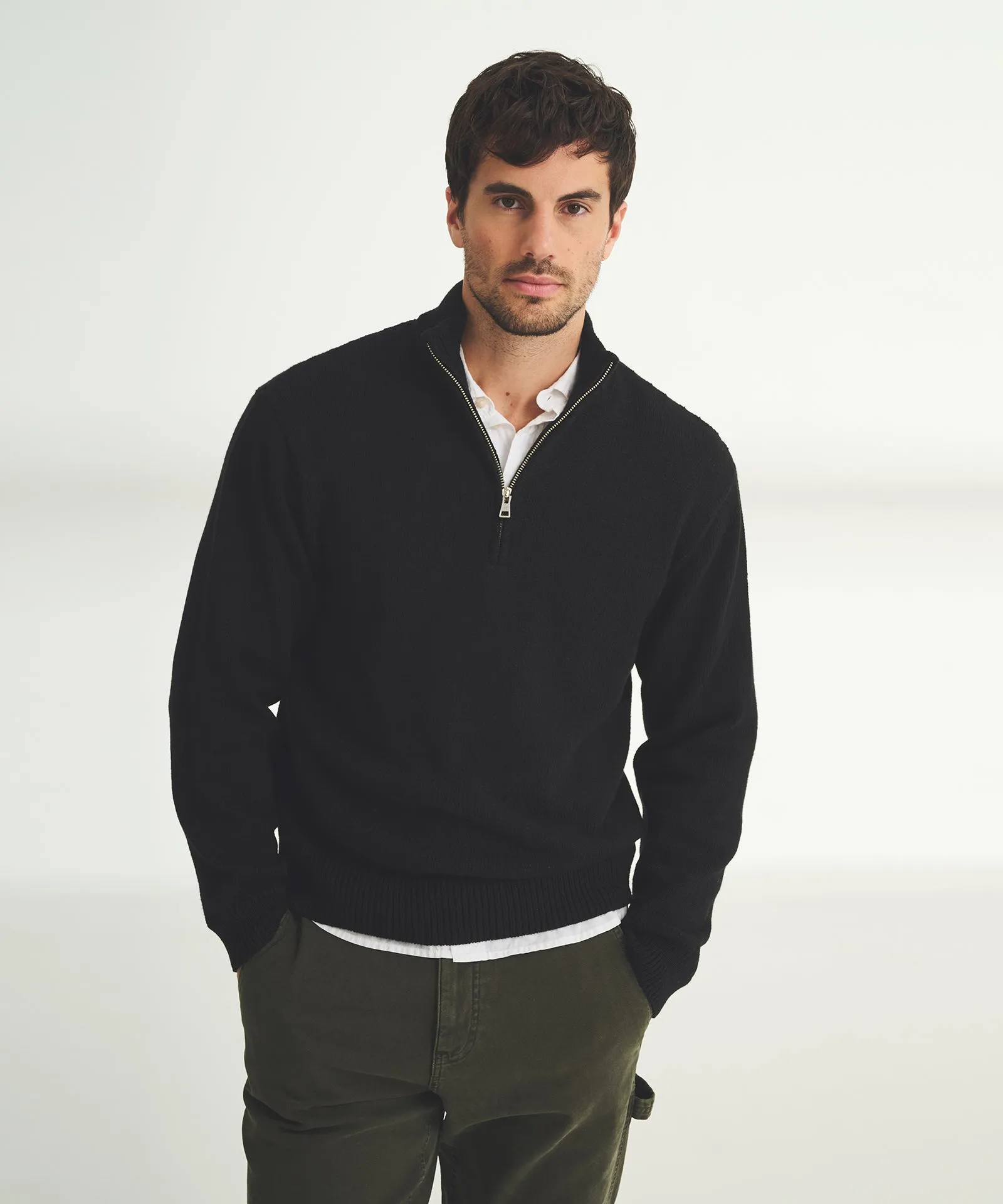 Cotton Relaxed Quarter Zip Sweater sold by NAADAM product image thumbnail 2