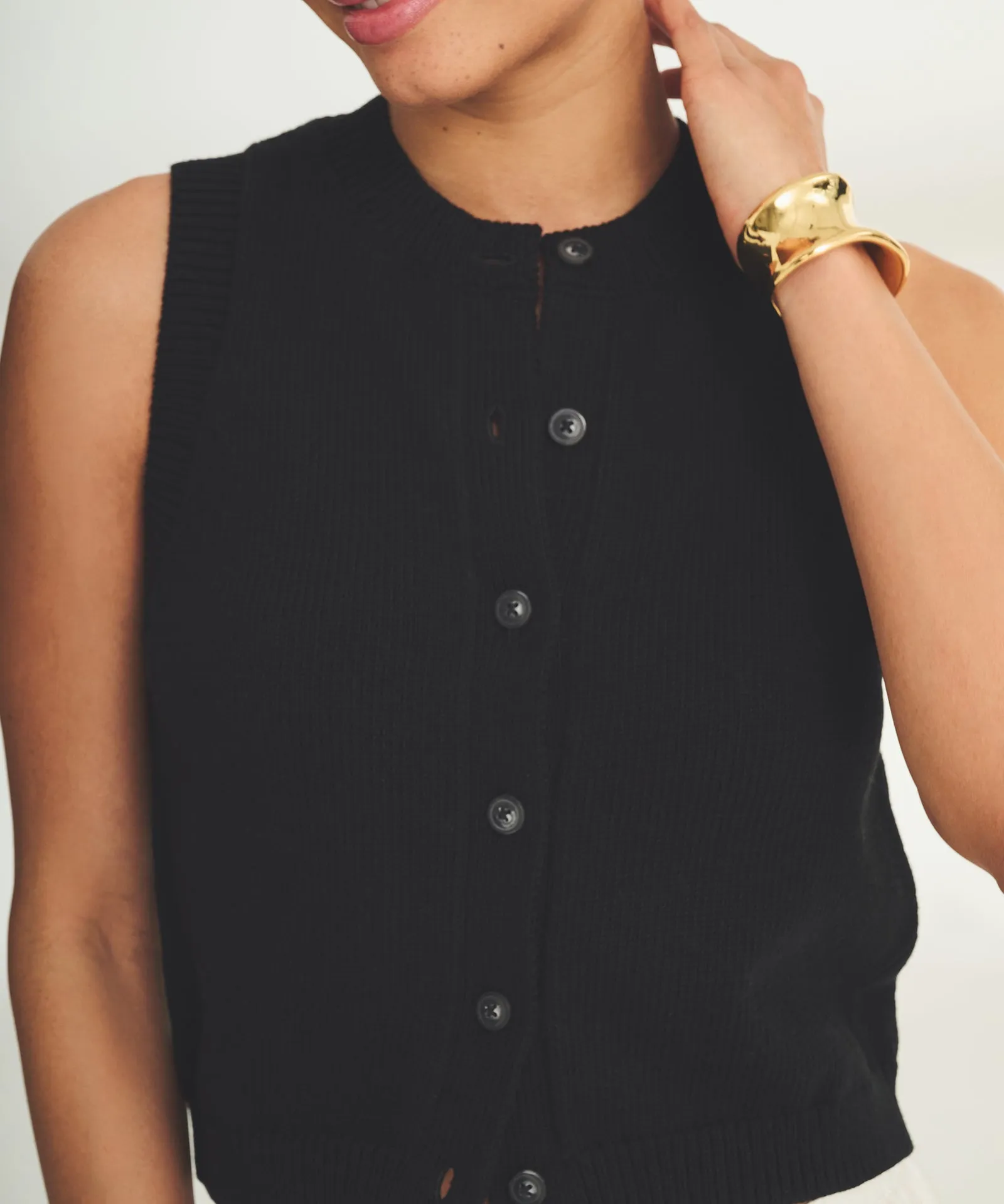 Cotton Sleeveless Cardigan sold by NAADAM product image thumbnail 4