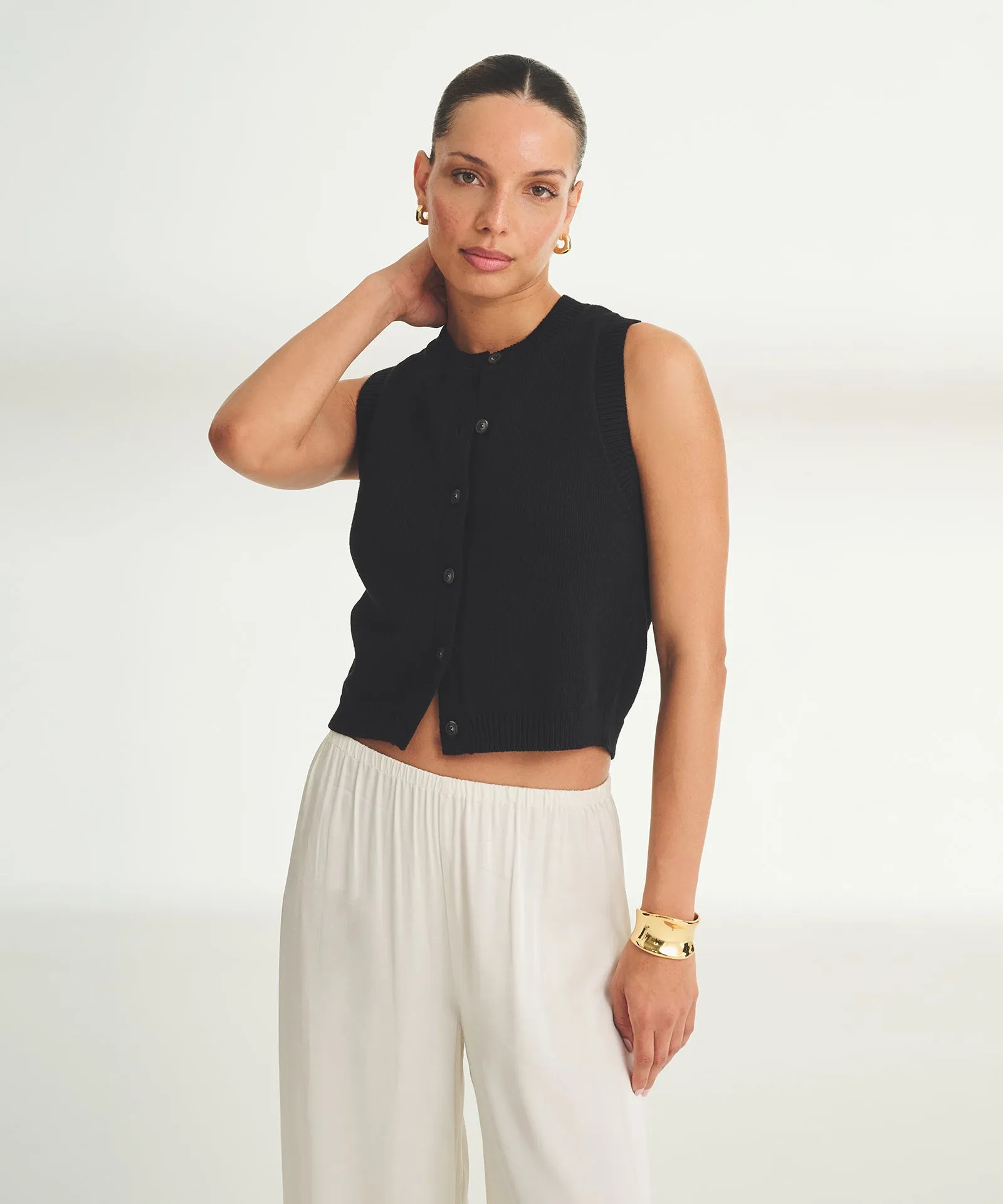 Cotton Sleeveless Cardigan sold by NAADAM product image thumbnail 2