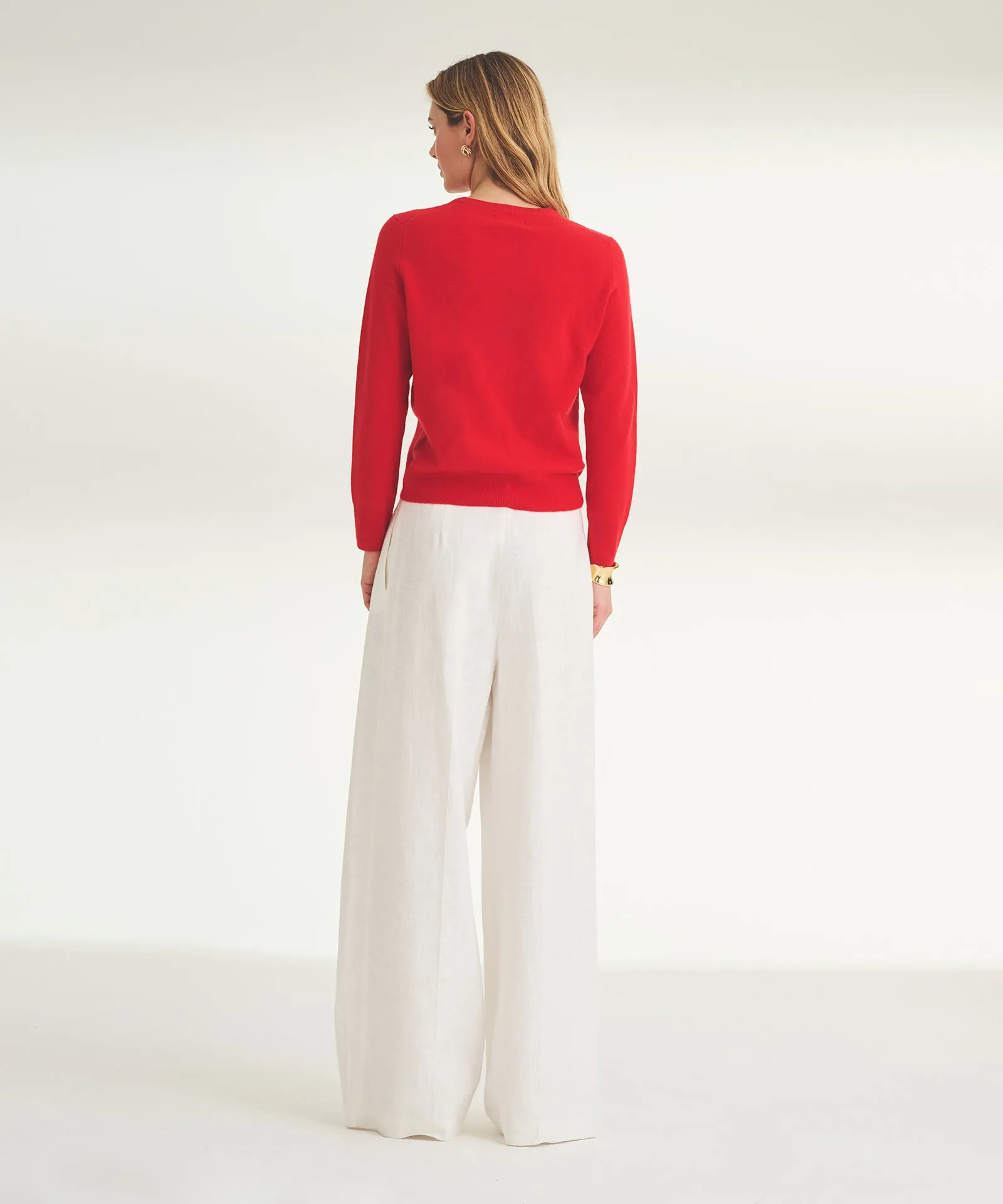 Women's Embroidered Cappuccino Cashmere Sweater sold by Naadam product image thumbnail 5