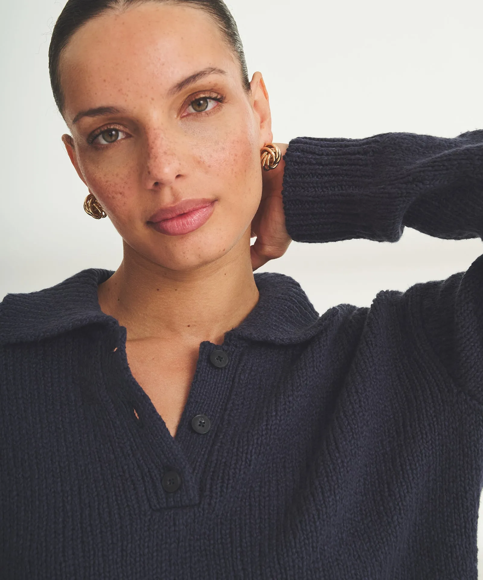 Chunky Cotton Polo Sweater sold by NAADAM product image thumbnail 3