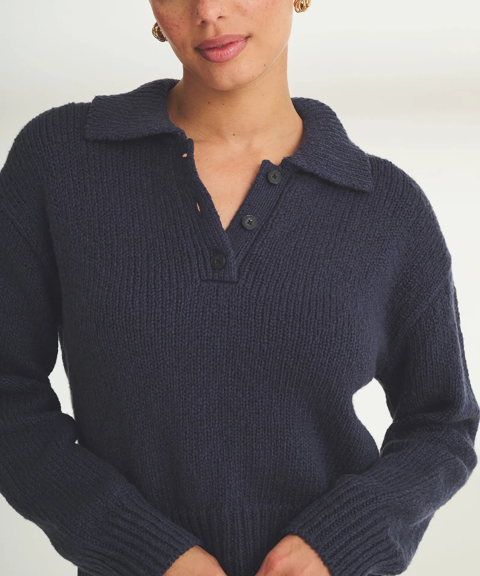 Chunky Cotton Polo Sweater sold by NAADAM product image thumbnail 4
