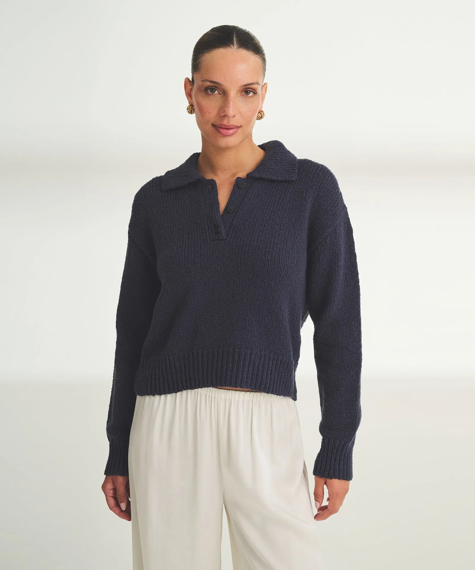 Chunky Cotton Polo Sweater sold by NAADAM