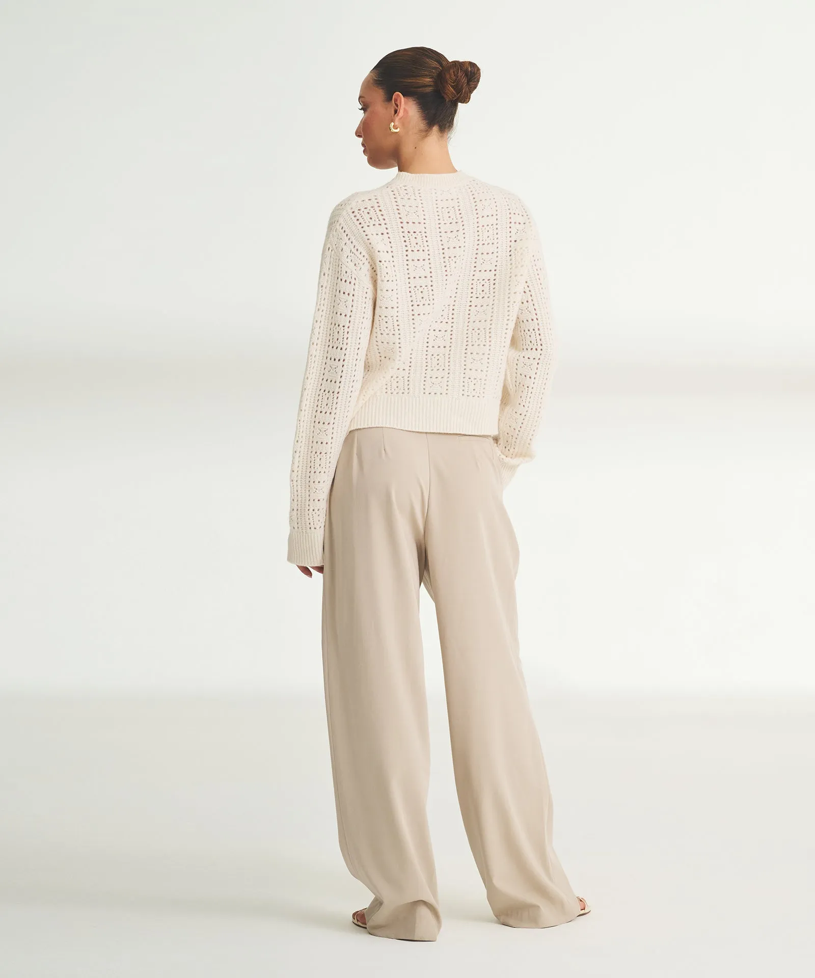 Novelty Cashmere Crochet Crewneck sold by Naadam product image thumbnail 5