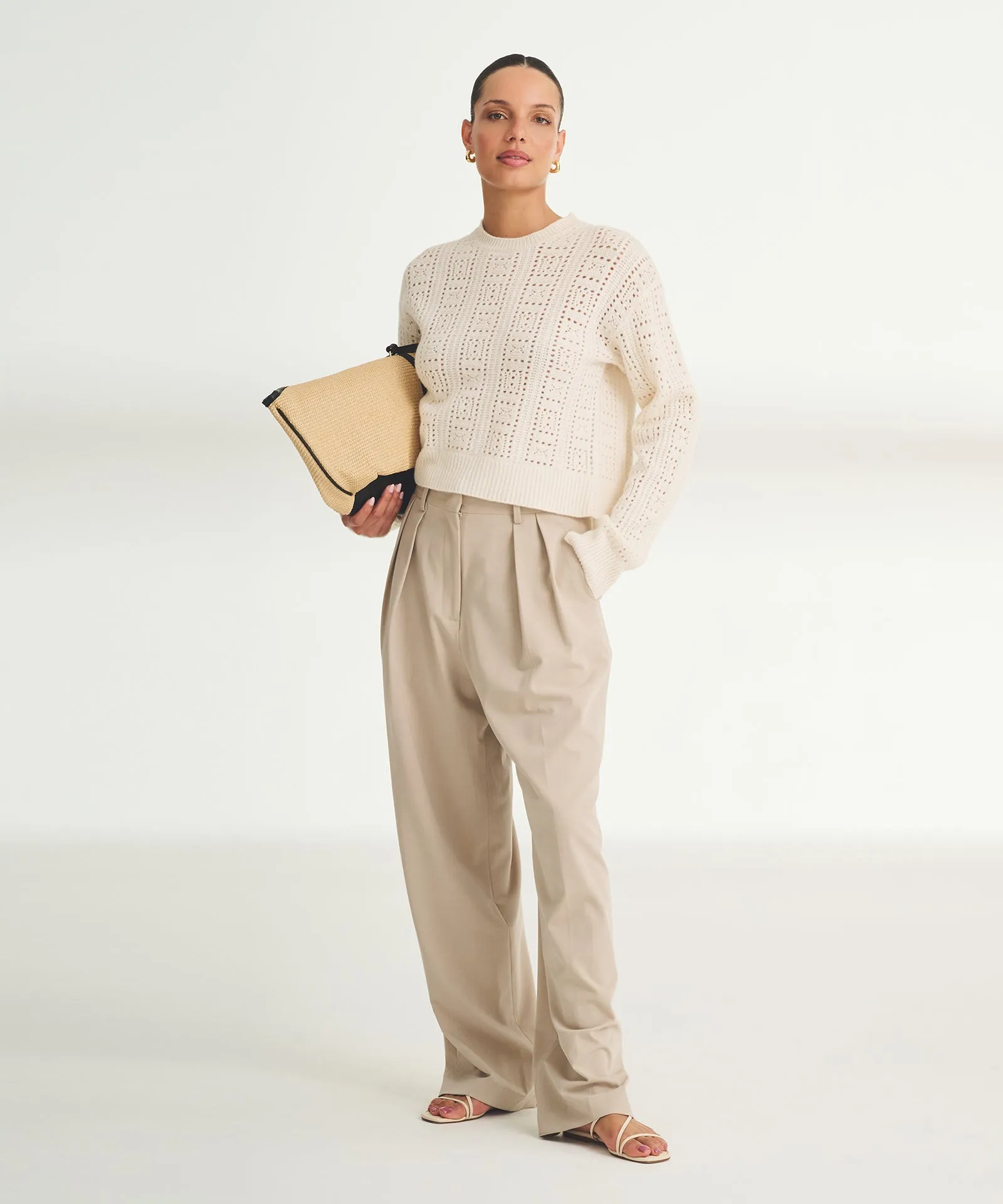 Novelty Cashmere Crochet Crewneck sold by Naadam product image thumbnail 2