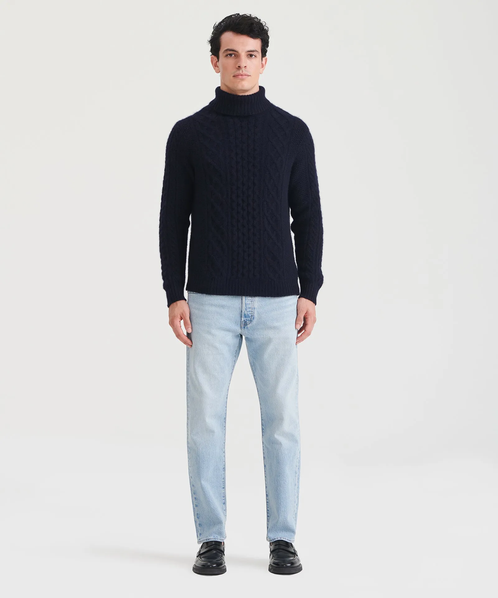 Super Luxe Cashmere Fisherman Cable Turtleneck sold by NAADAM product image thumbnail 4