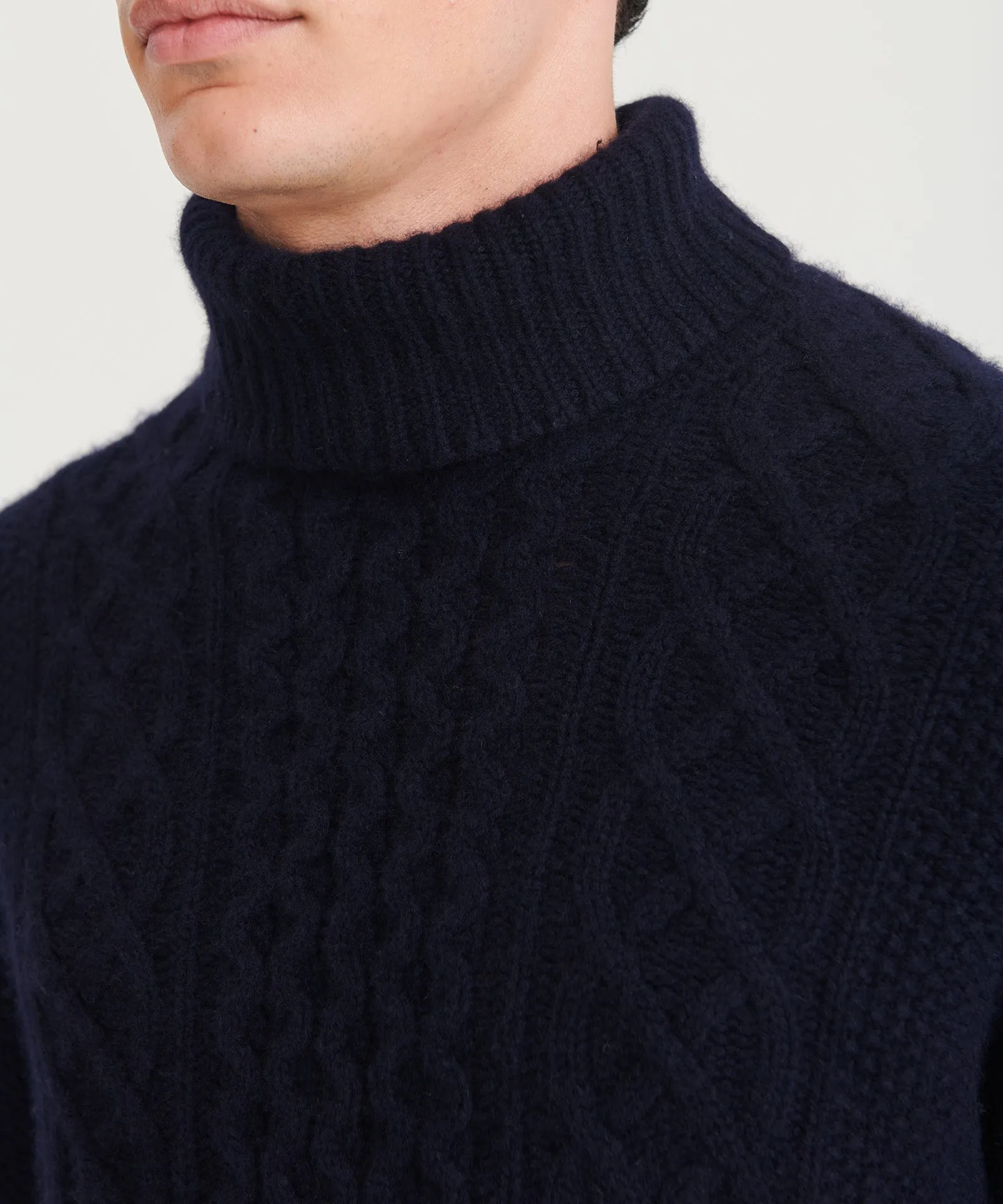Super Luxe Cashmere Fisherman Cable Turtleneck sold by NAADAM product image thumbnail 5