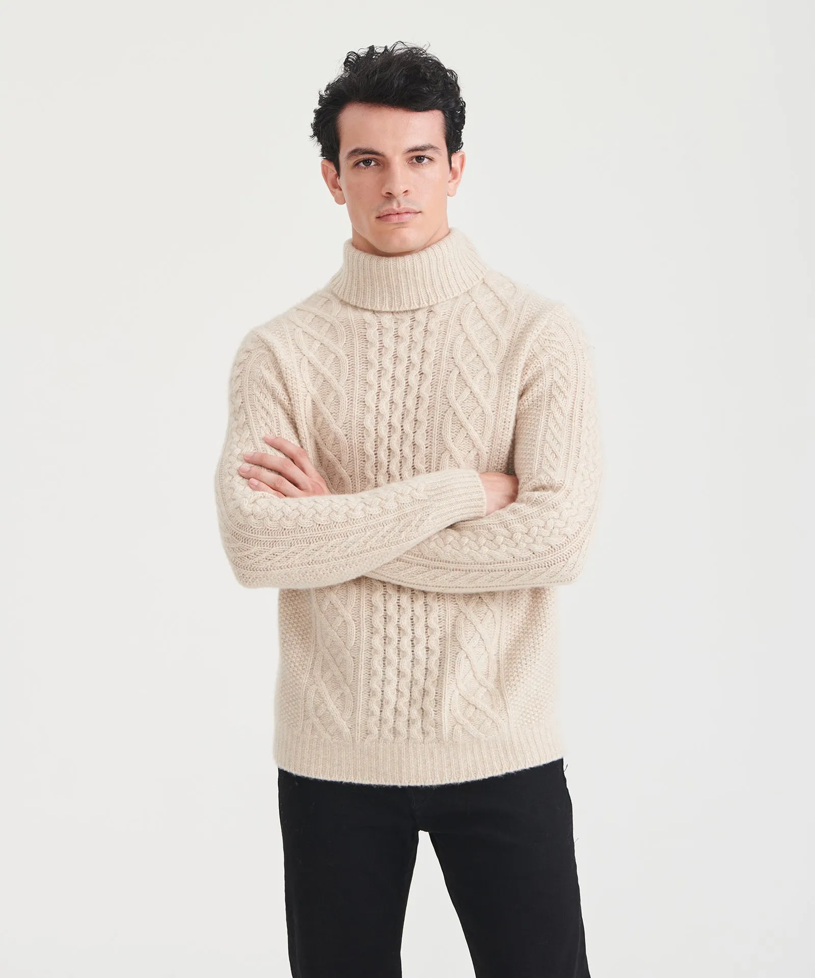 Super Luxe Cashmere Fisherman Cable Turtleneck sold by NAADAM product image thumbnail 2