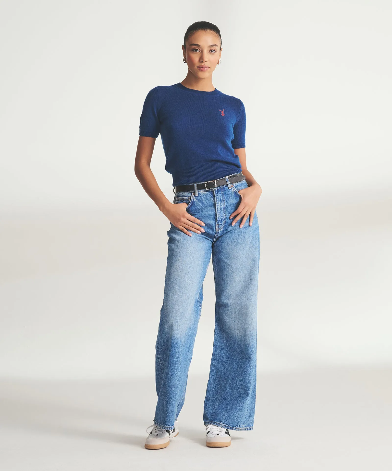 Women's Embroidered Lobster Short Sleeve Sweater sold by Naadam product image thumbnail 3