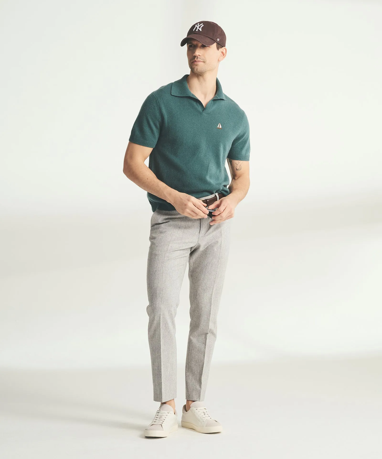 Men’s Embroidered Sailboat Short Sleeve Polo sold by Naadam product image thumbnail 3