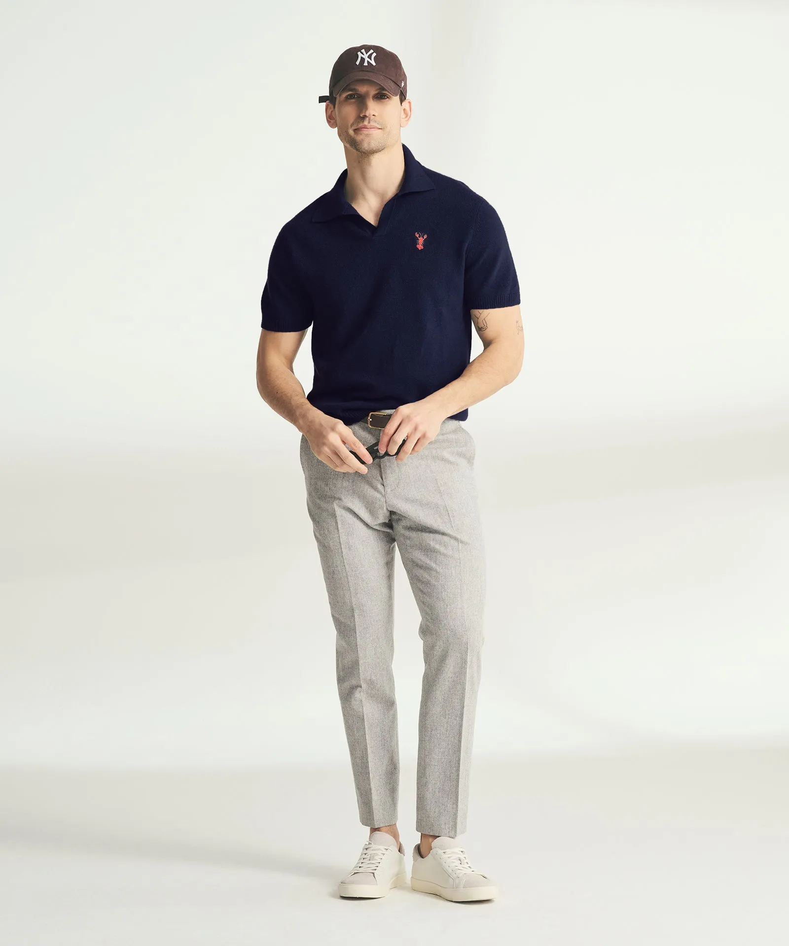 Men’s Embroidered Lobster Short Sleeve Polo sold by Naadam product image thumbnail 2